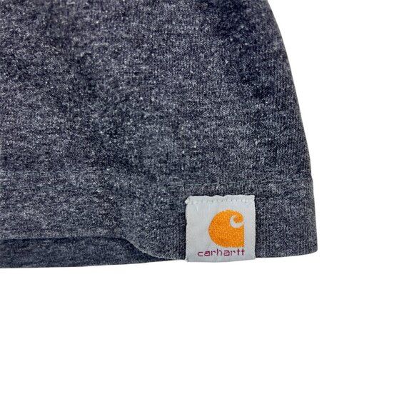 Carhartt Loose Fit Heavyweight Logo-Sleeve Long Sleeve Gray T-Shirt Size XL - Picture 4 of 6